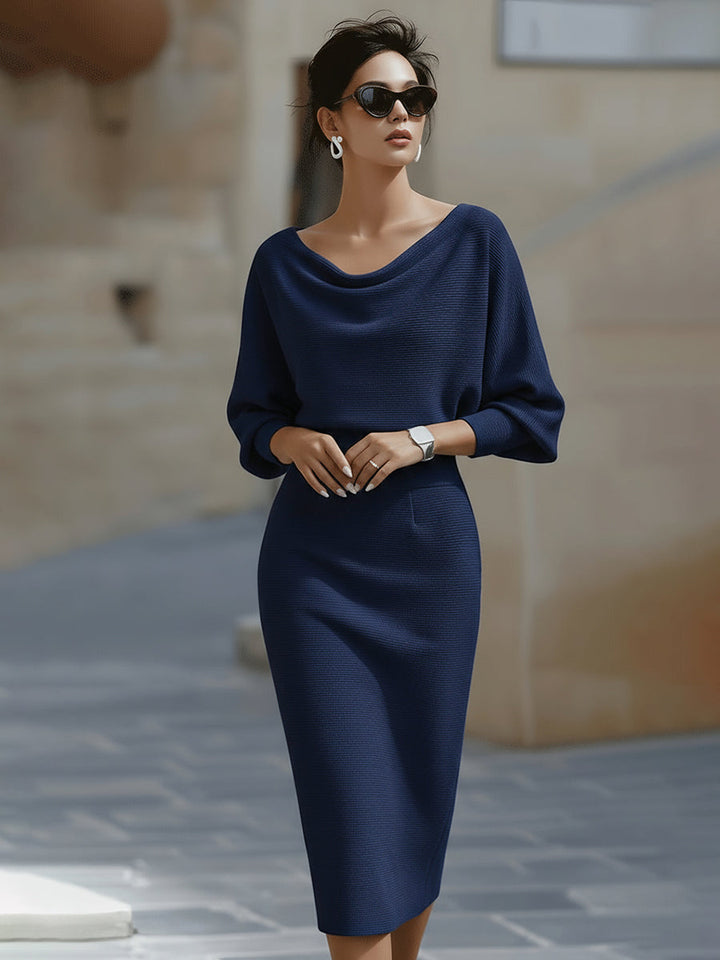 Della | Women's Draped Batwing Midi Dress
