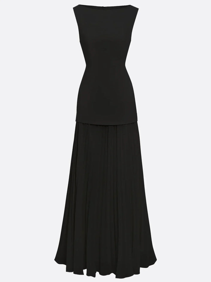 Micaela | Pleated Sleeveless Maxi Dress