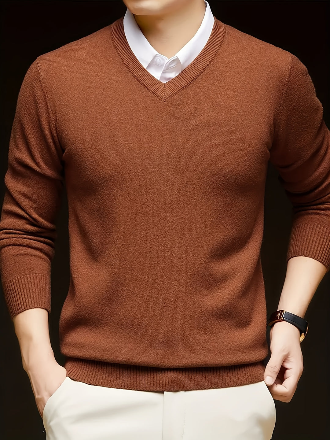 Adrian | Men’s V-Neck Knit Jumper