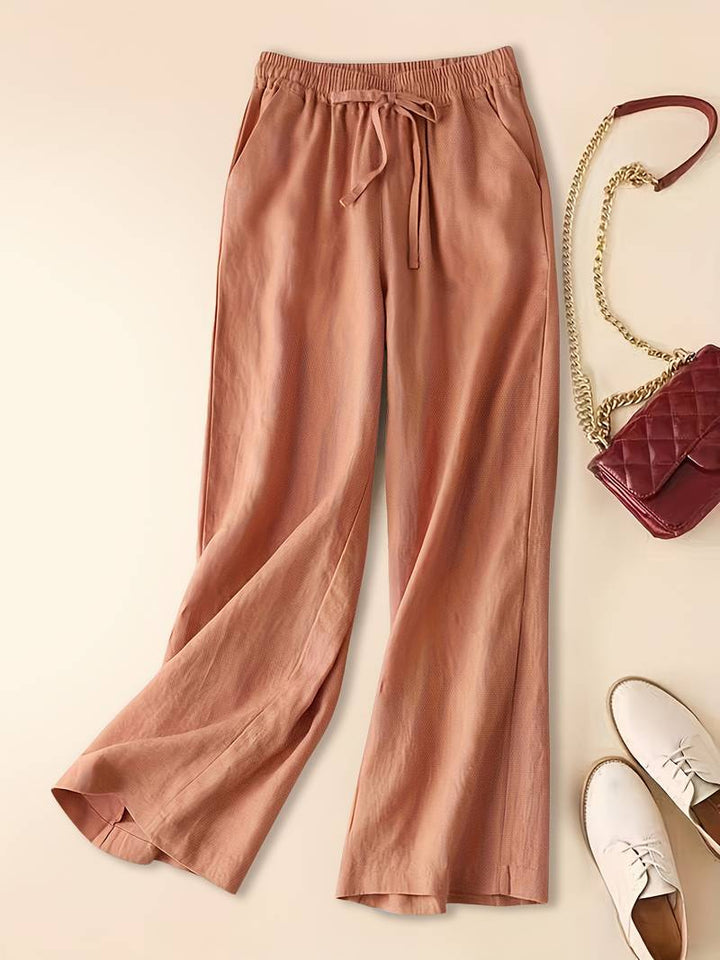 Cassia | Relaxed Drawstring Linen-Look Trousers