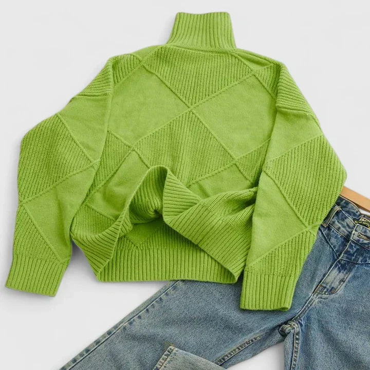 Mirella | High-Collar Patterned Jumper