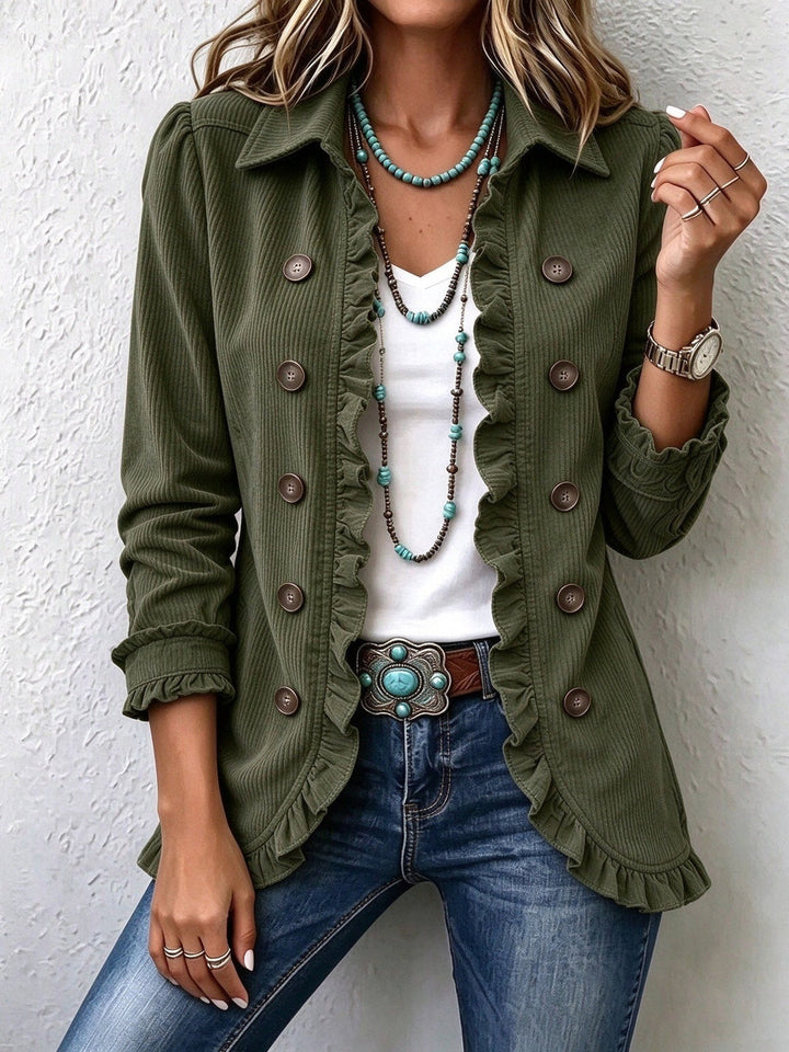Damaris | Women's Ruffle-Trim Button-Front Knit Cardigan