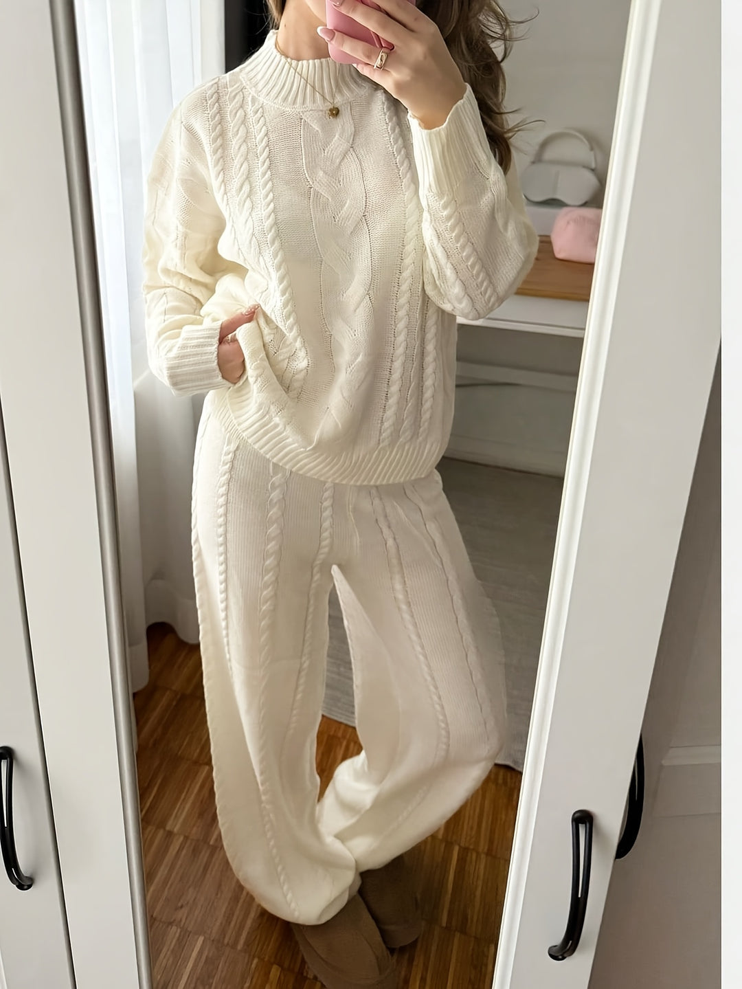 Celine | Cable Knit Two-Piece Trouser Set