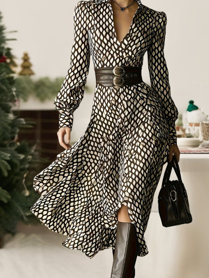 Romilly | Vintage-Inspired Rhombus Print Dress