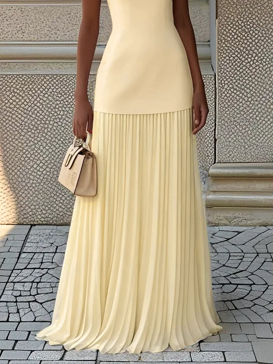 Micaela | Pleated Sleeveless Maxi Dress