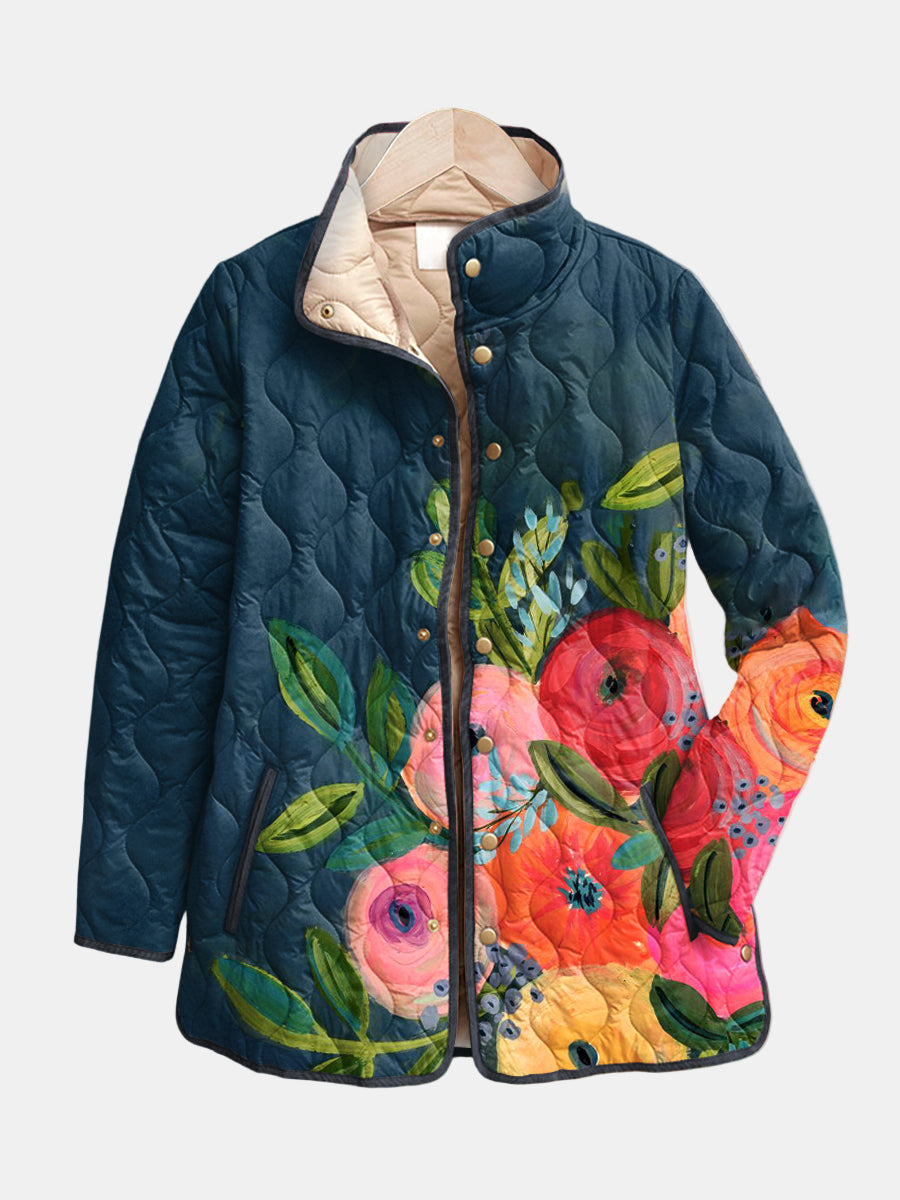 Lenora | Vintage-Inspired Floral Quilted Jacket