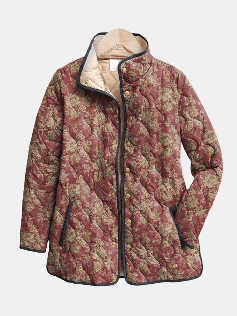 Lenora | Vintage-Inspired Floral Quilted Jacket