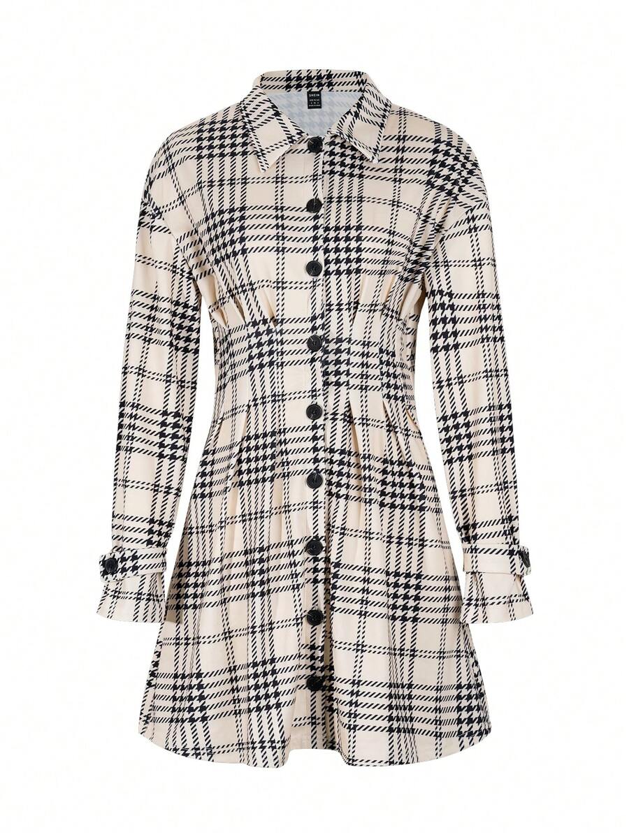 Celeste | Plaid Button-Front Mini Dress
