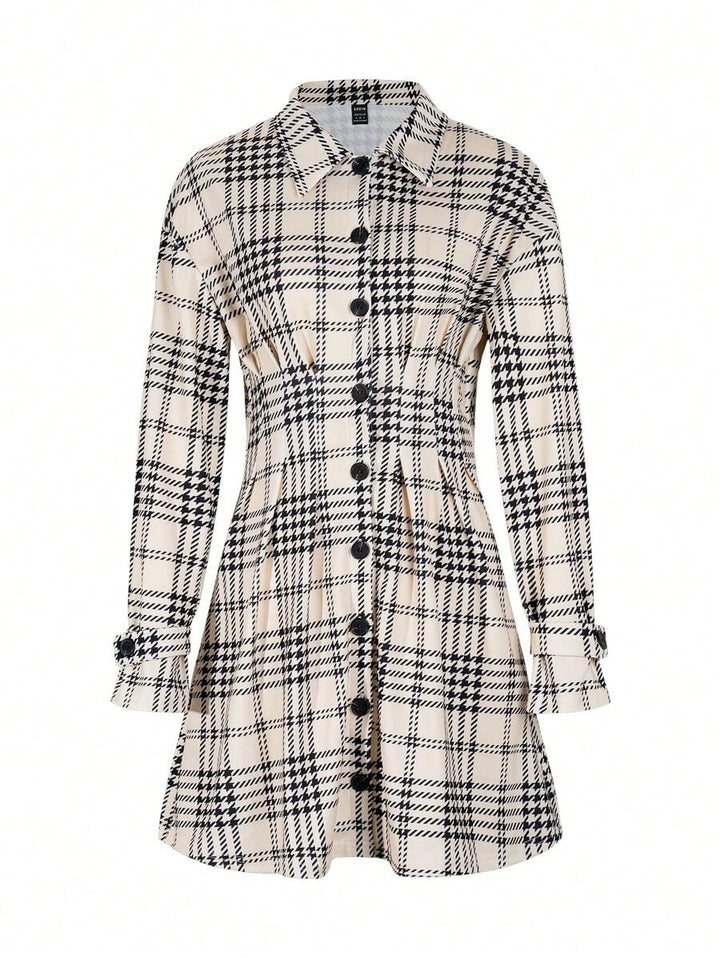 Celeste | Plaid Button-Front Mini Dress