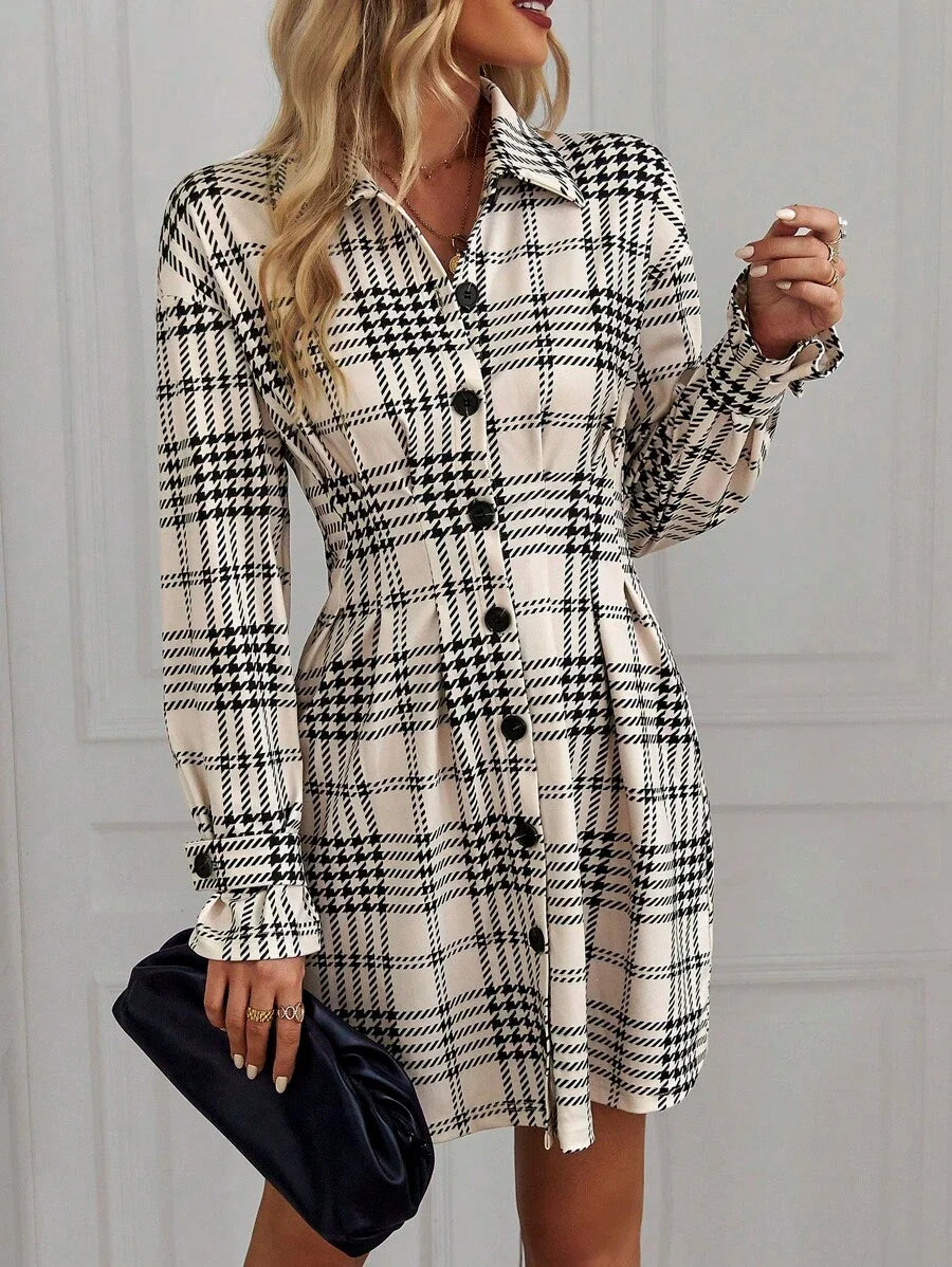 Celeste | Plaid Button-Front Mini Dress