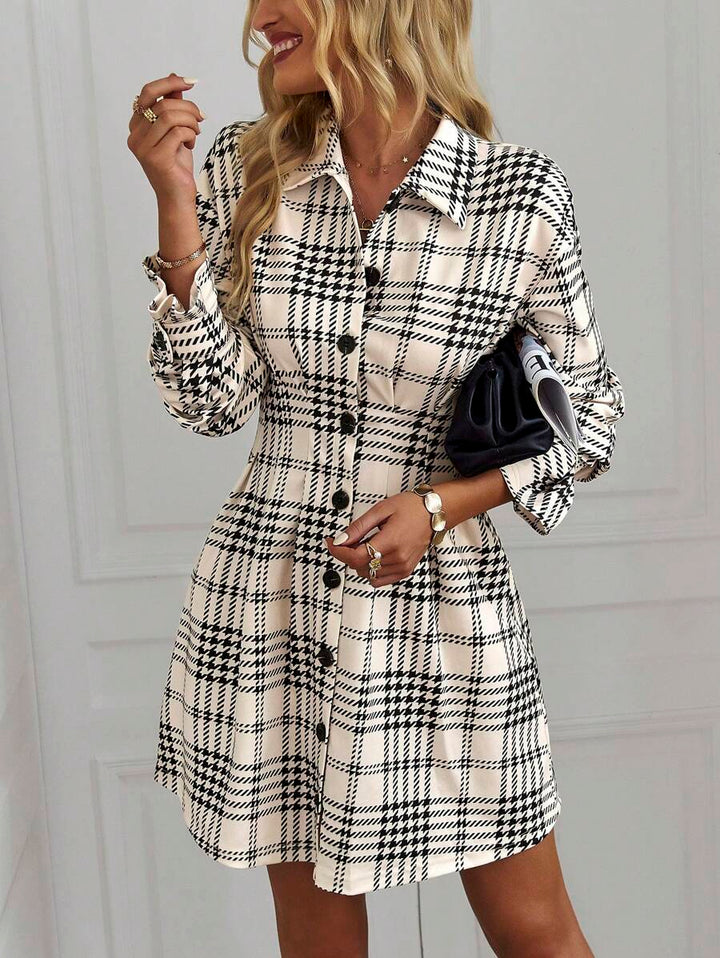 Celeste | Plaid Button-Front Mini Dress