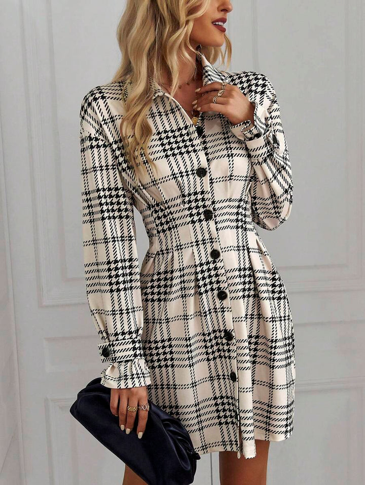 Celeste | Plaid Button-Front Mini Dress