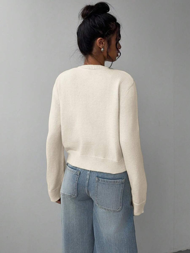 Amelie | Cropped Button-Front Knit Cardigan