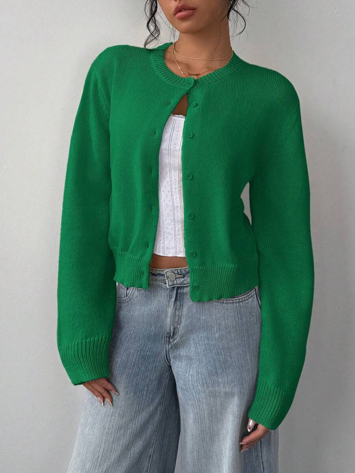 Amelie | Cropped Button-Front Knit Cardigan