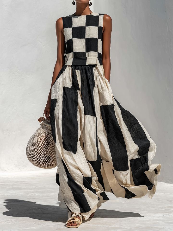Camille | Women’s Panelled Print Maxi Dress