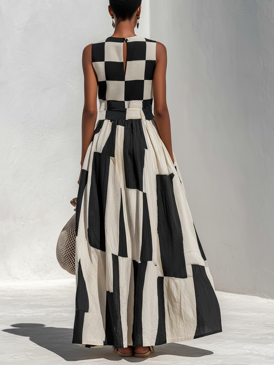 Camille | Women’s Panelled Print Maxi Dress
