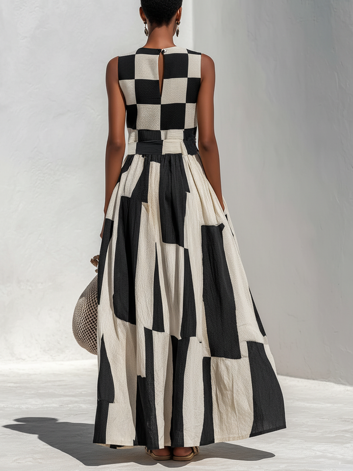 Camille | Women’s Panelled Print Maxi Dress