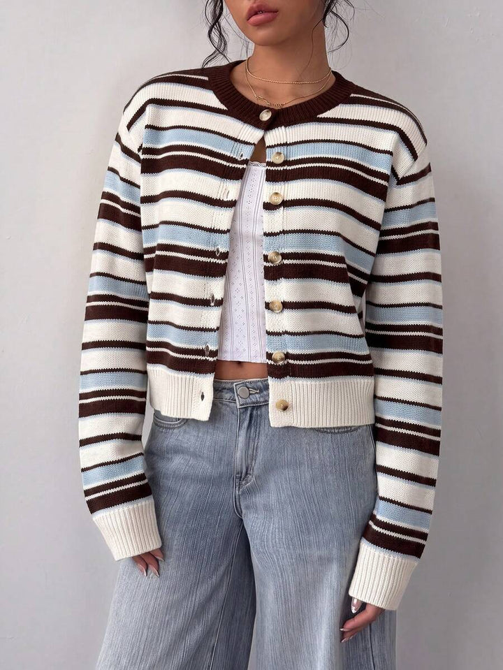 Amelie | Cropped Button-Front Knit Cardigan