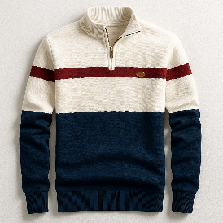 Harrison | Men's Colour Block Quarter-Zip Jumper