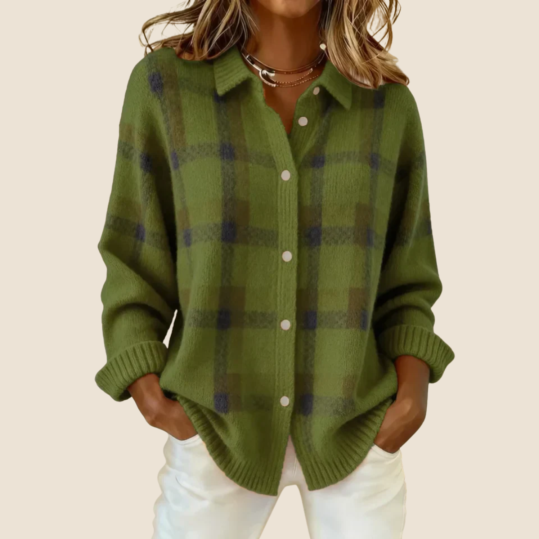 Celeste | Retro Check Knit Sweater