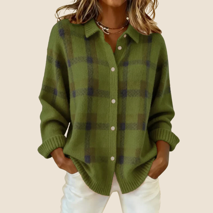 Celeste | Retro Check Knit Sweater
