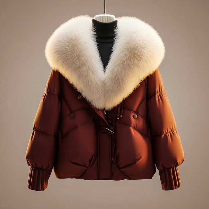 Beatrice | Women's Quilted Belted Coat with Statement Collar