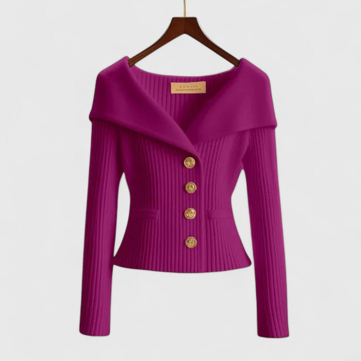 Holly | Off-Shoulder Button Cardigan