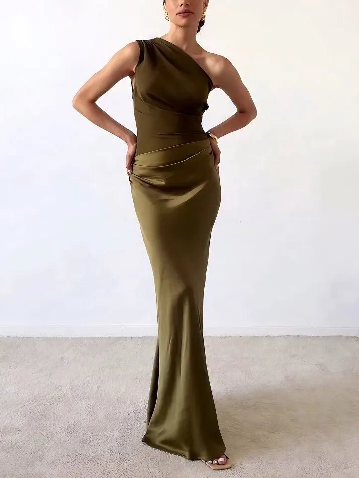 Anita | Fall Wedding Guest Pleated Maxi Dress
