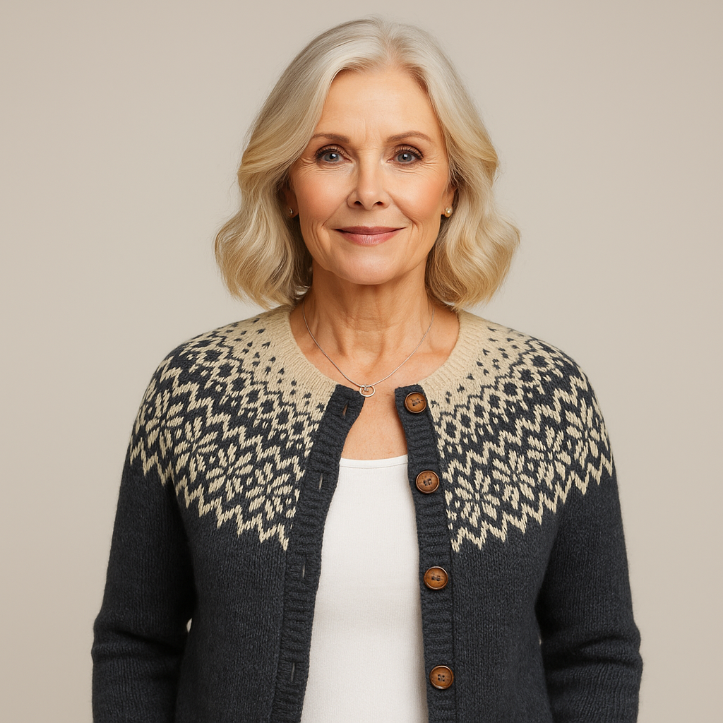 Margot | Women's Vintage-Style Nordic-Pattern Cardigan