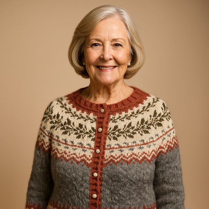 Vivienne | Women's Nordic-Pattern Button-Front Cardigan