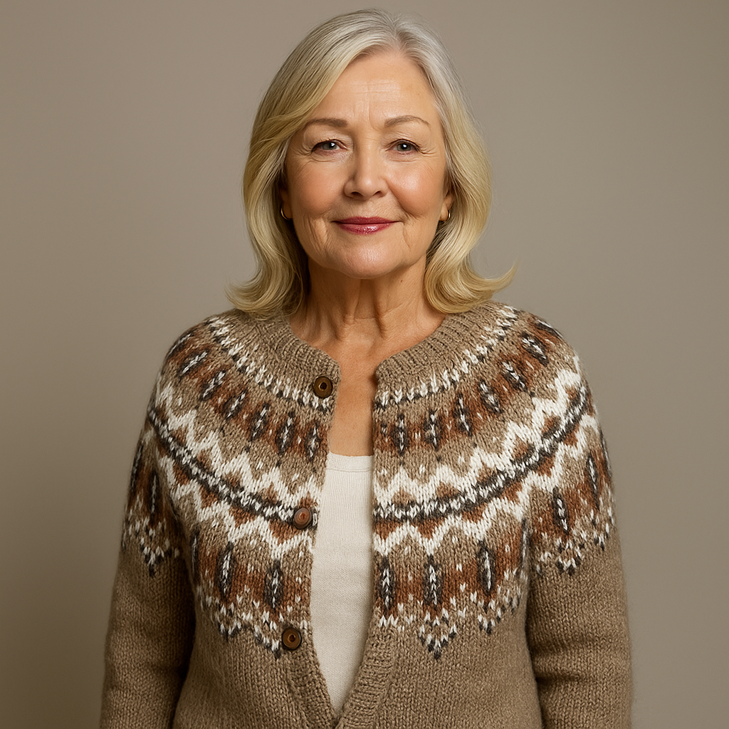 Juliet | Women's Vintage-Style Nordic-Pattern Cardigan