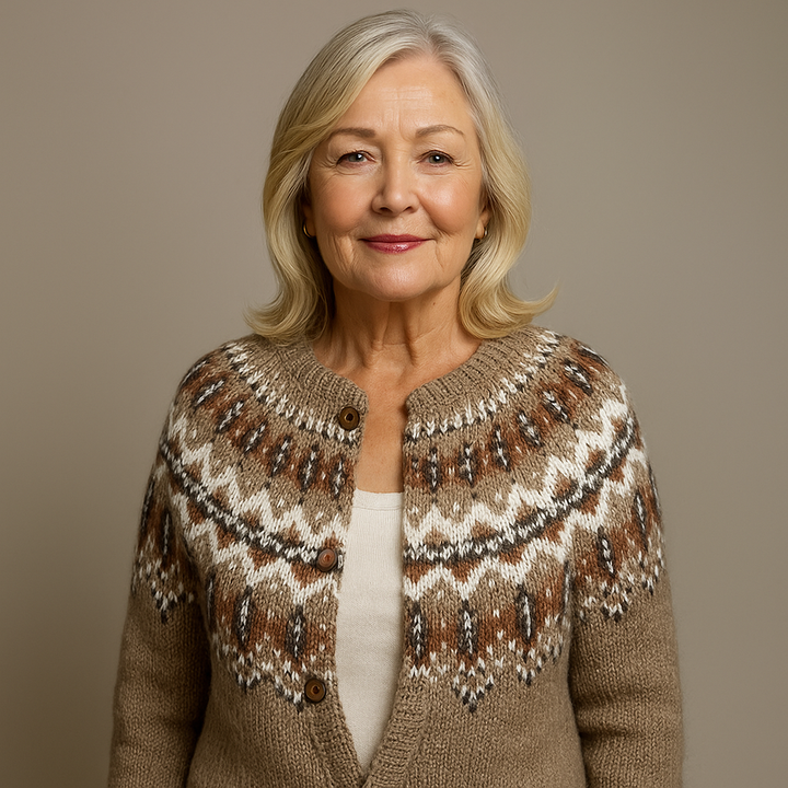 Juliet | Women's Vintage-Style Nordic-Pattern Cardigan