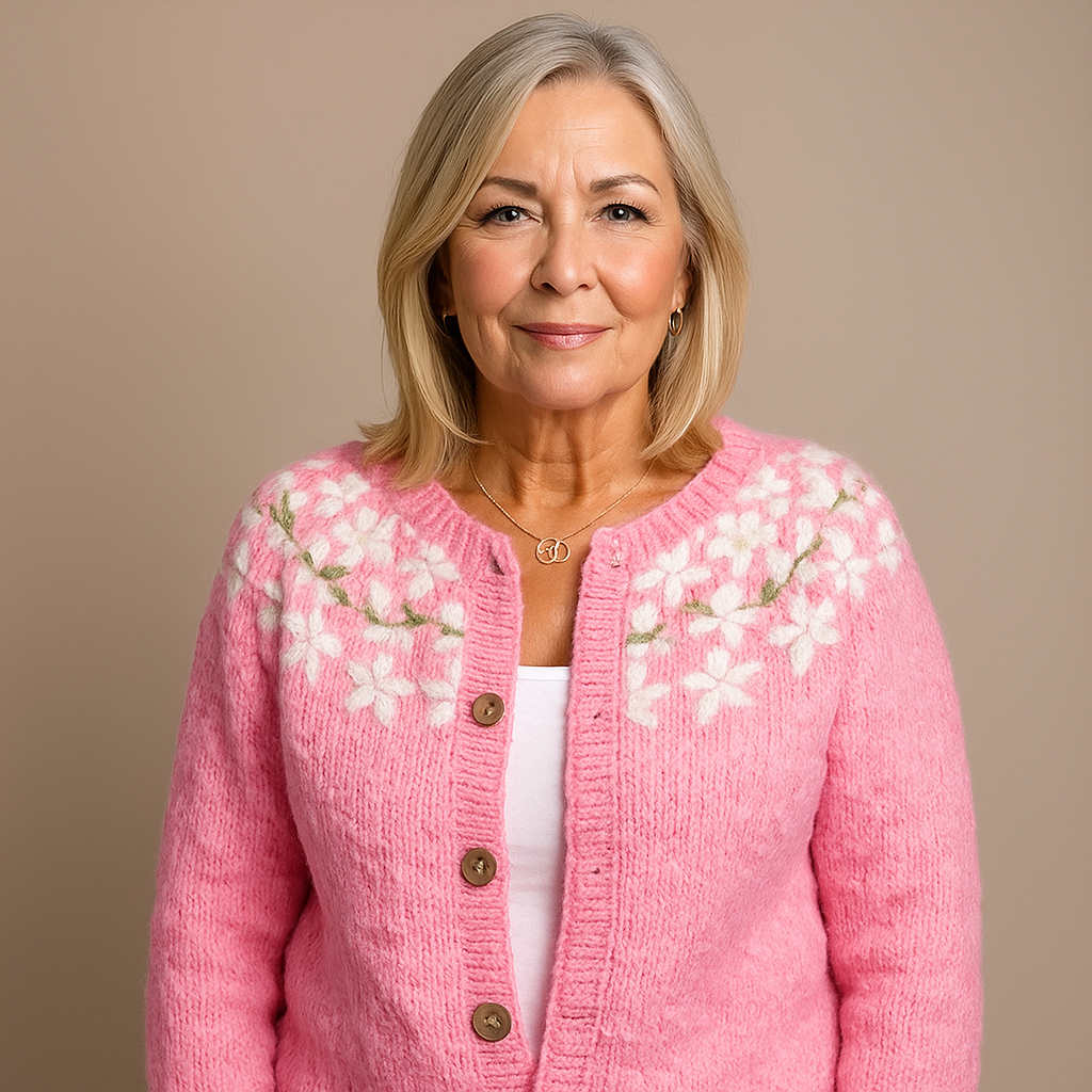 Rosalie | Women's Nordic-Pattern Button-Front Cardigan