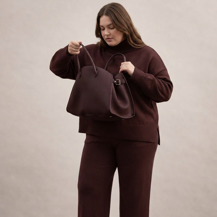 Yolanda | Women's Oversized Knit Sweater and Wide-Leg Trouser Set