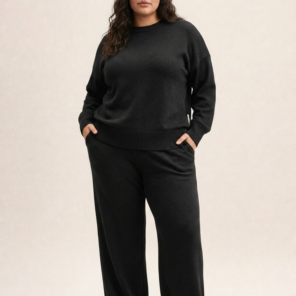 Yolanda | Women's Oversized Knit Sweater and Wide-Leg Trouser Set