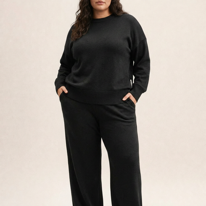 Yolanda | Women's Oversized Knit Sweater and Wide-Leg Trouser Set