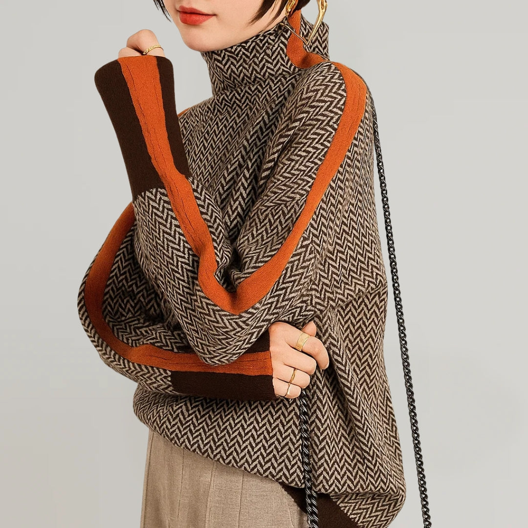 Aurelia | Women's Striped High-Neck Jumper