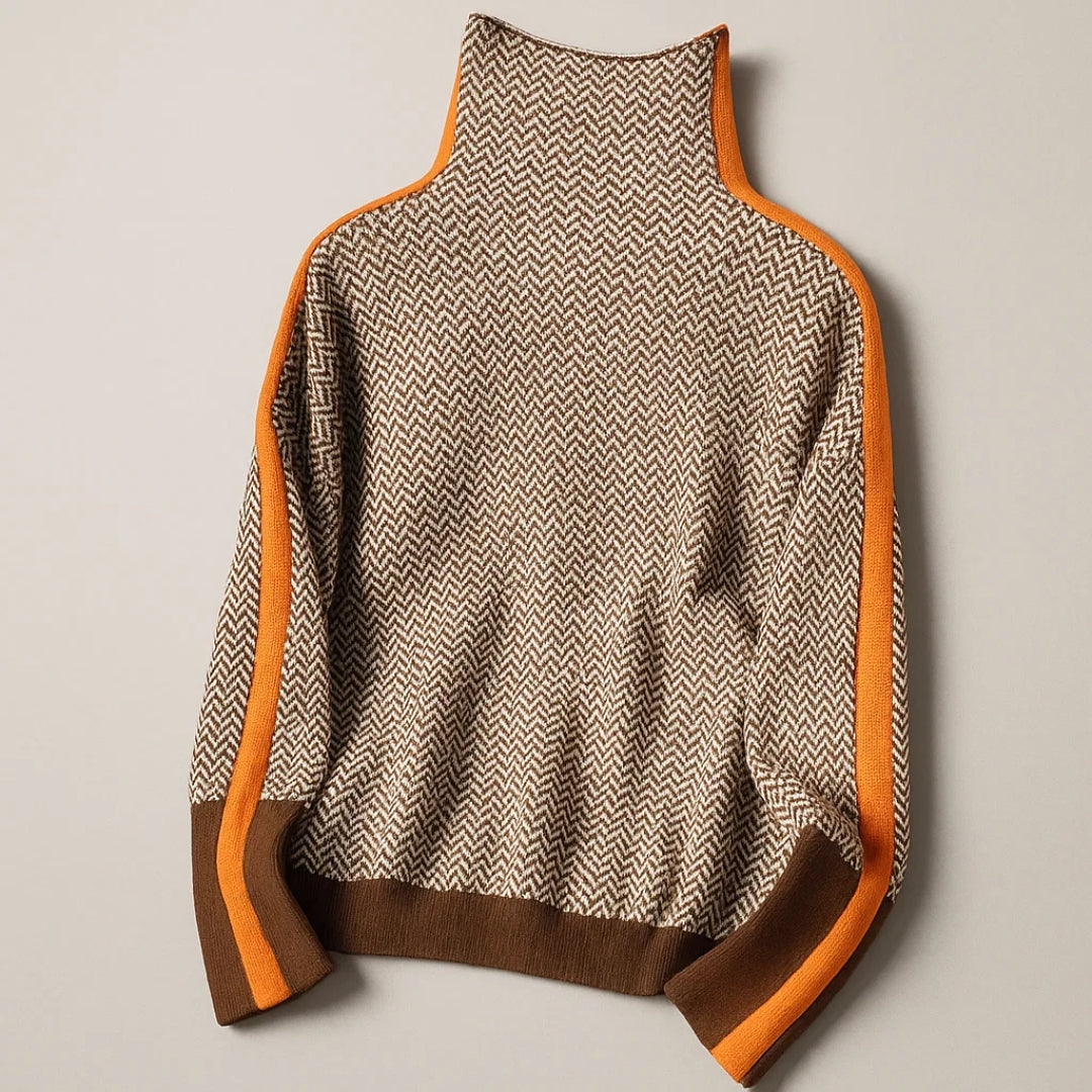 Aurelia | Women's Striped High-Neck Jumper