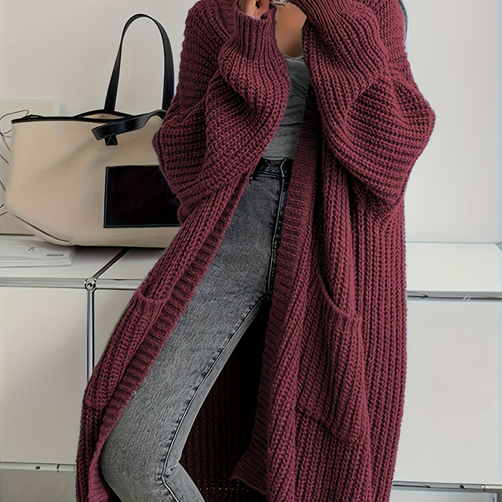Camille | Women's Longline Open-Front Knit Cardigan