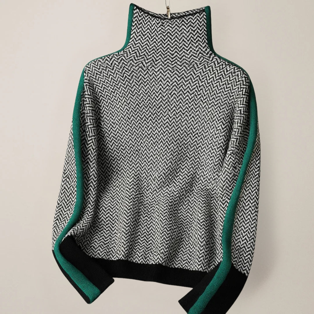 Aurelia | Women's Striped High-Neck Jumper