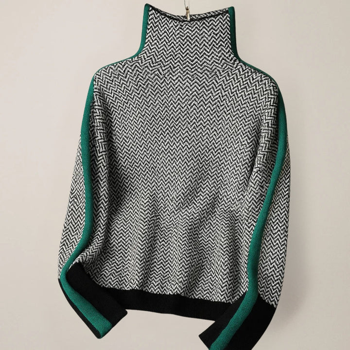 Aurelia | Women's Striped High-Neck Jumper