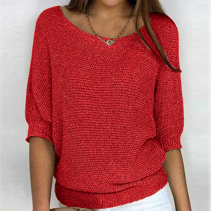 Jemima | Women's Open-Knit Crew Neck Jumper