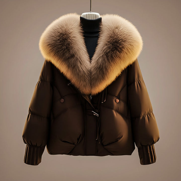 Beatrice | Women's Quilted Belted Coat with Statement Collar