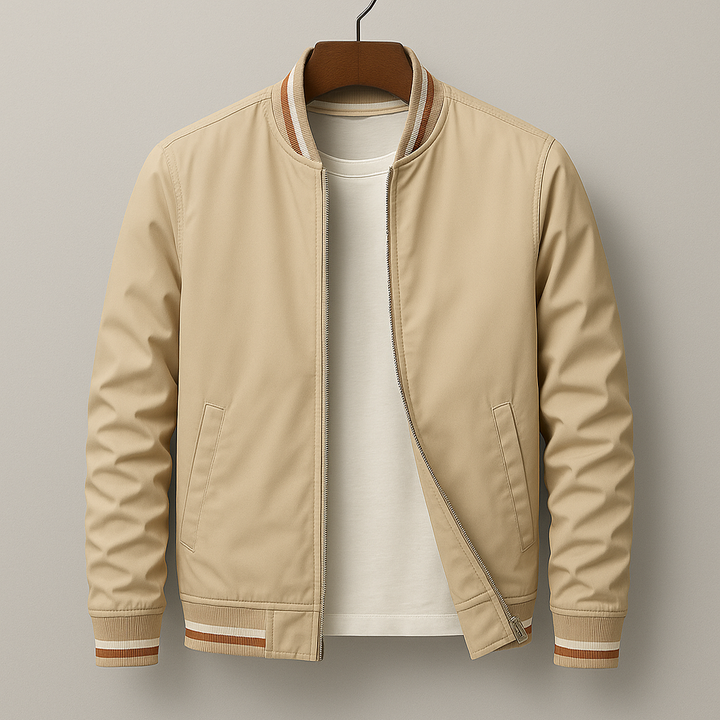Harrison | Men’s Lightweight Zip Jacket with Contrast Ribbed Trim