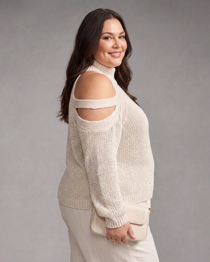 Verity | Women's Cold-Shoulder Knit Sweater and Wide-Leg Trouser Set