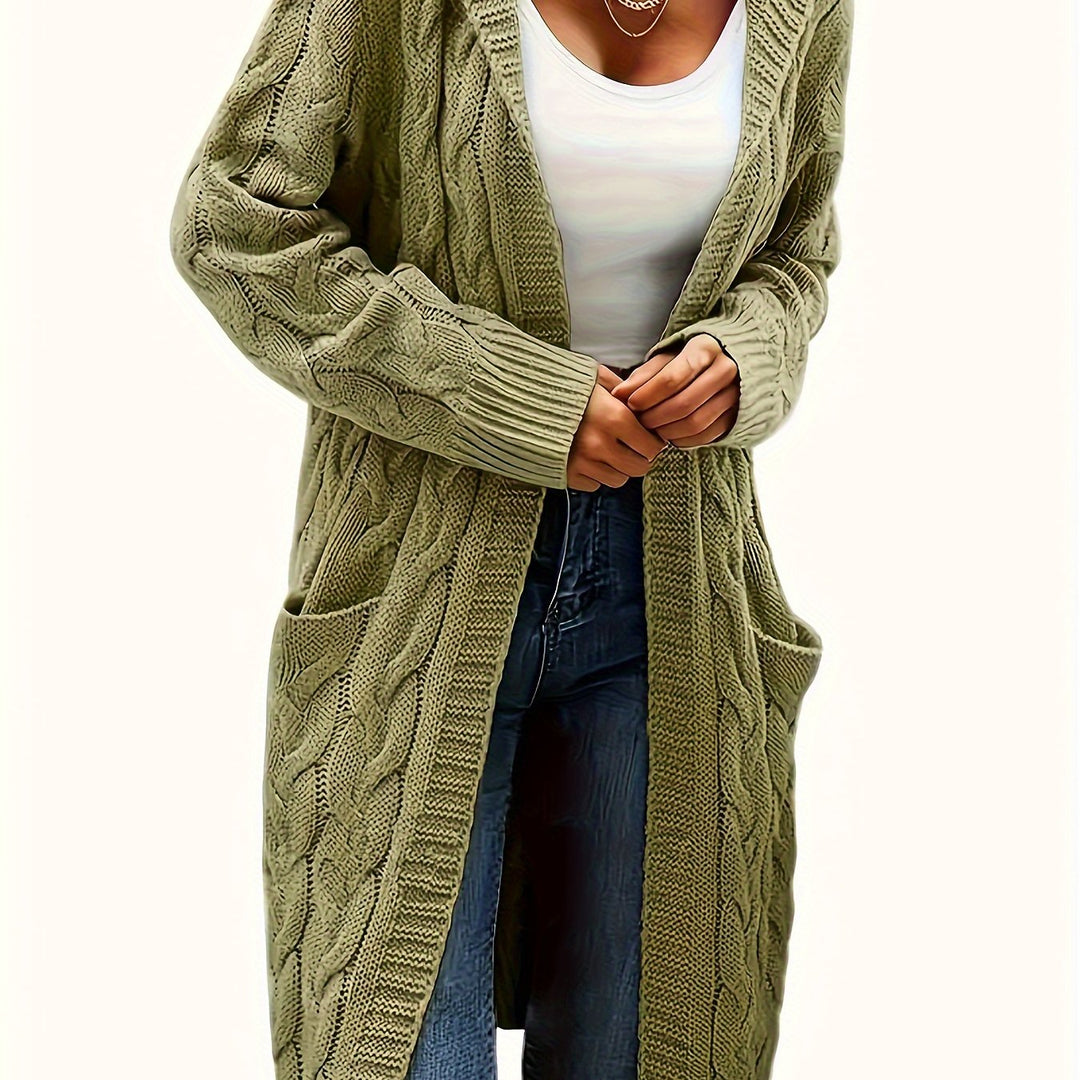 Marina | Plus Size Hooded Knit Cardigan