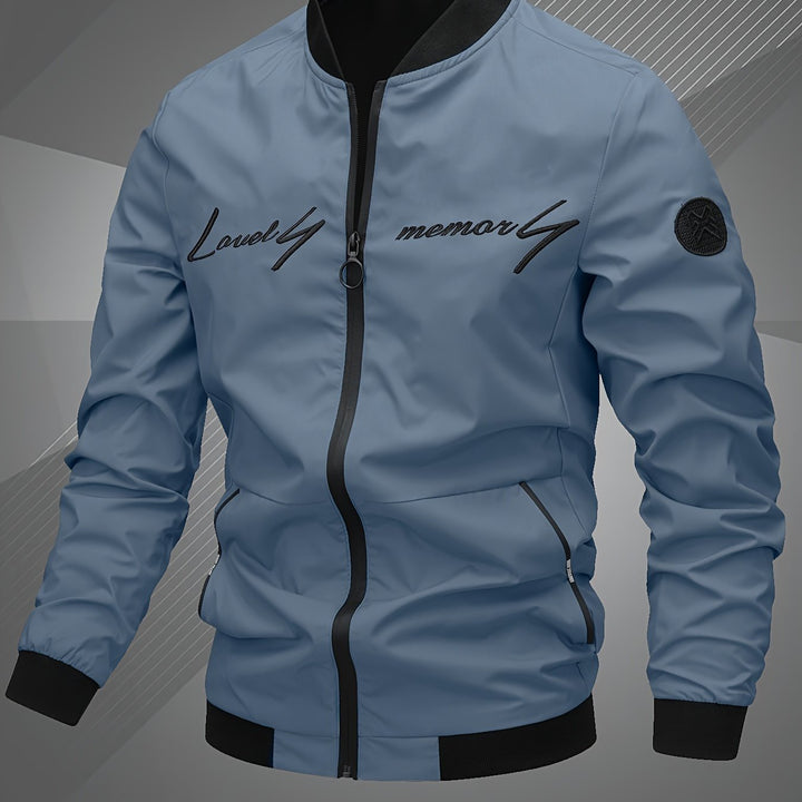 Elliot | Men’s Zip Bomber Jacket with Embroidered Detail