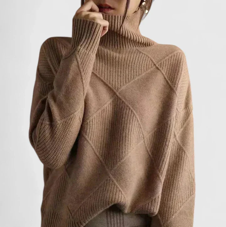 Mirella | High-Collar Patterned Jumper