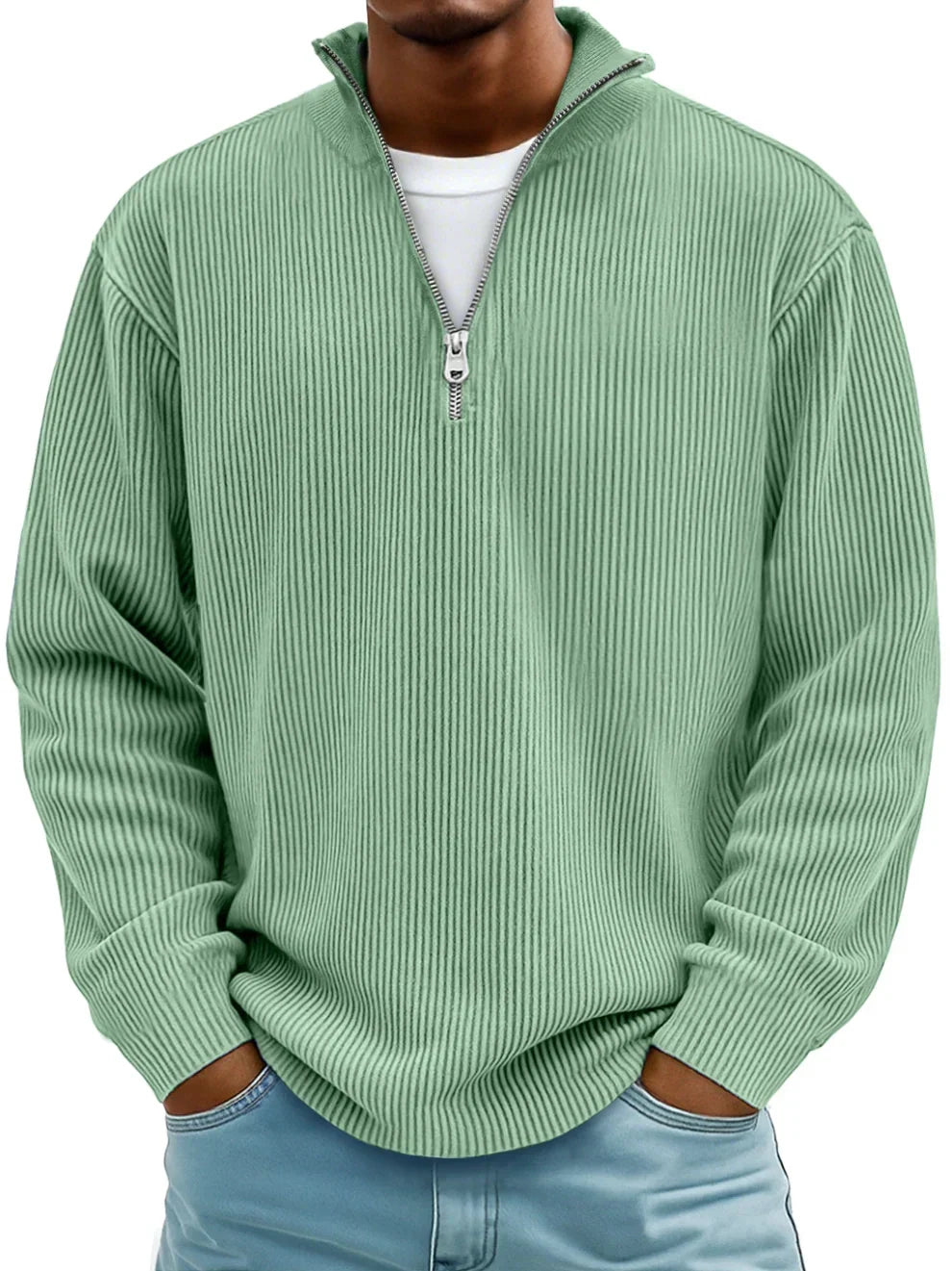 Theo | Men's Ribbed Half-Zip Jumper