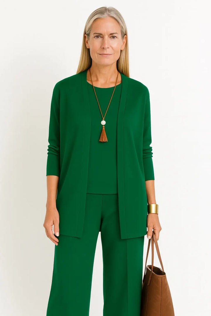 Henrietta | Women’s 3-Piece Longline Jacket, Top & Wide-Leg Trouser Set